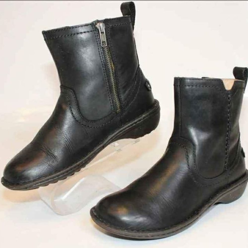 UGG Australia Uggs Womens Neevah Black Leather Boots 1004177 Size 6